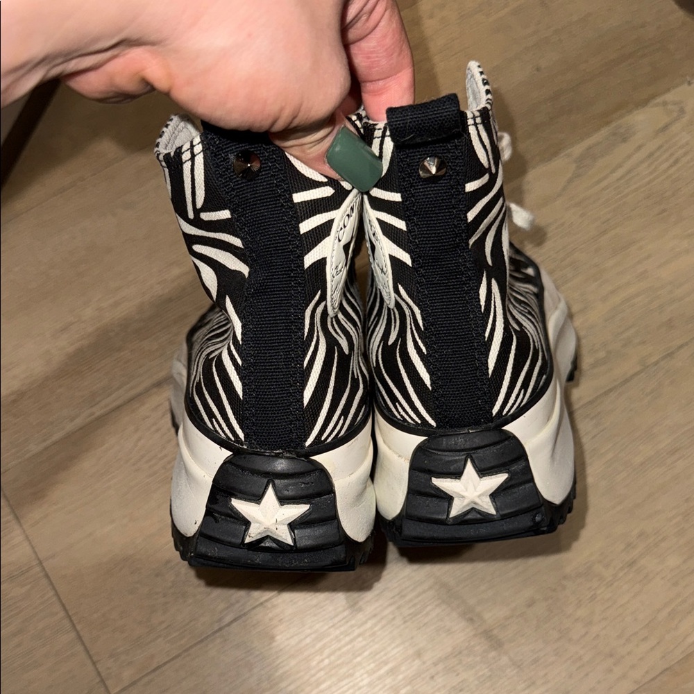 Converse Zebra Pattern High-Tops in Black and White PLATFORM